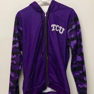 TCU Horned Frogs Men’s Full Zip Polyester Fleece Jacket - Only One Ever Made!